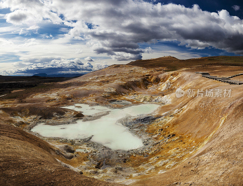 火山侧面有硫磺- XXXL全景图